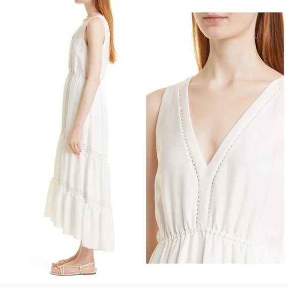 NWT$458 Kobi Halperin Claudette Tiered Sleeveless Midi Dress Size Large - Picture 4 of 16